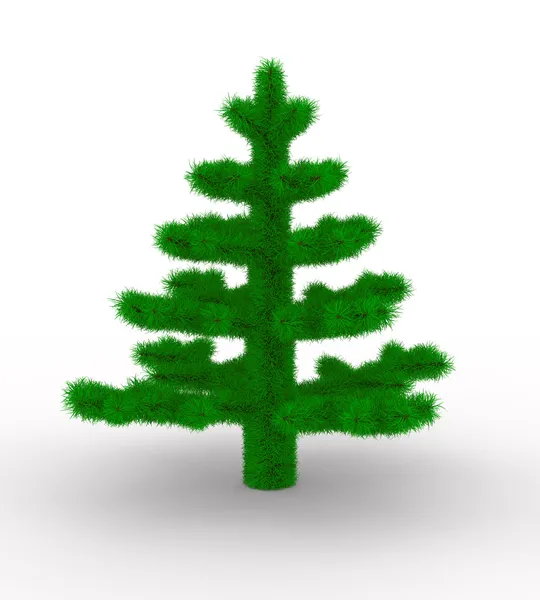 Beyaz Noel ağacı. izole 3d görüntü — Stok fotoğraf