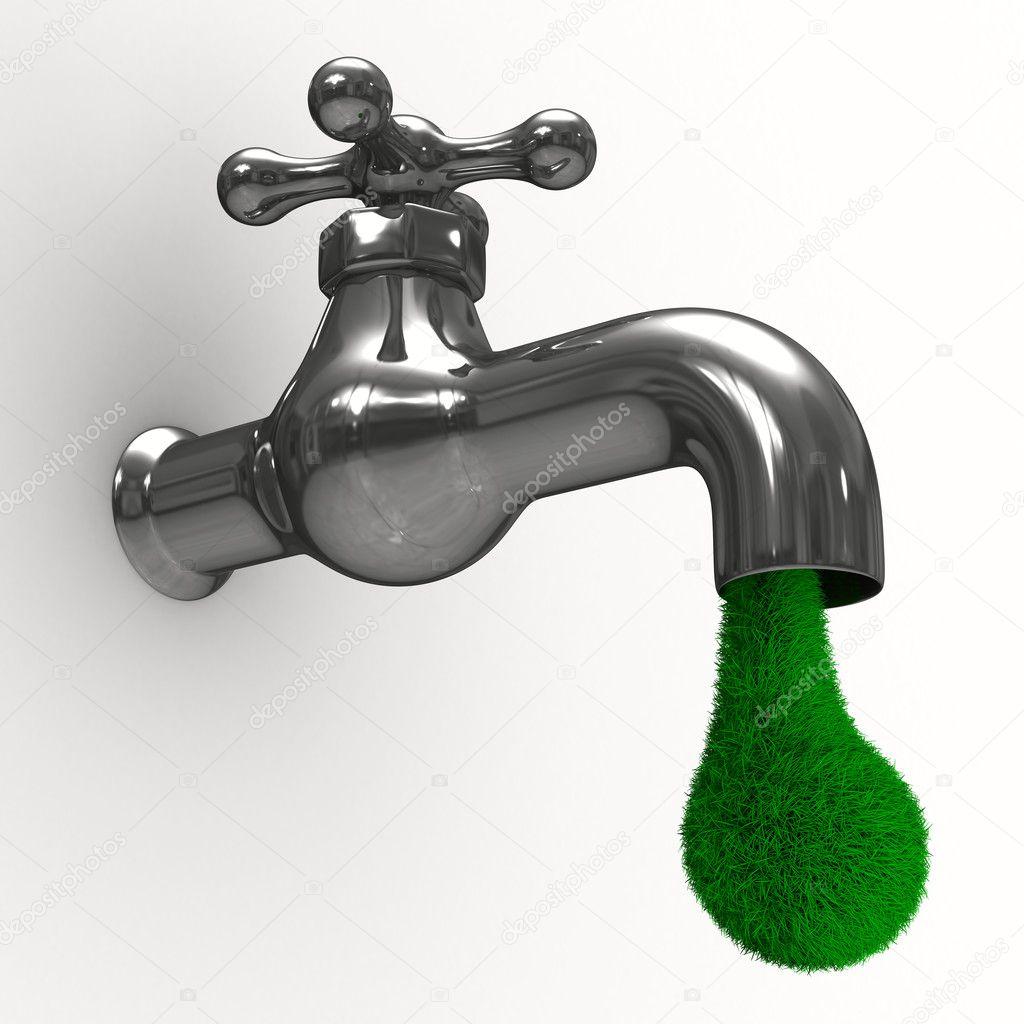 Tap on white background. Isolated 3D image