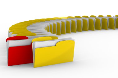 Computer folder on white background. Isolated 3d image clipart