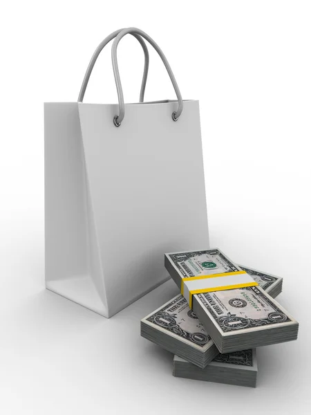 Shoping väska på vitt. isolerade 3d-bild — Stockfoto