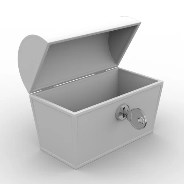Offene Schachtel auf weißem Hintergrund. isoliertes 3D-Bild — Stockfoto
