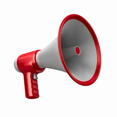 Megaphone on white background. Isolated 3D image clipart