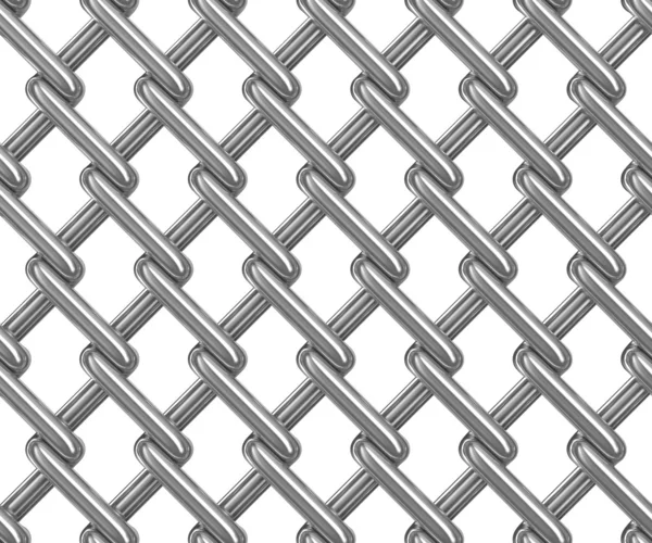 Seamless chainlink fence on white. Isolated 3D image — Stock Photo, Image