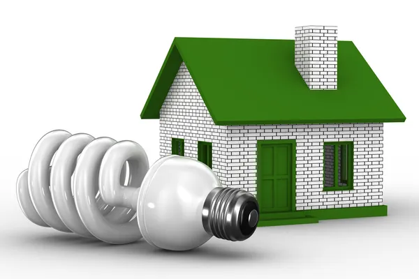 Energie-efficiëntie van huis. geïsoleerde 3D-beeld — Stockfoto