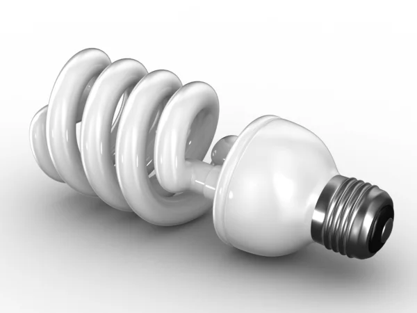 Ampoule à économie d'énergie sur fond blanc. Image 3D isolée — Photo