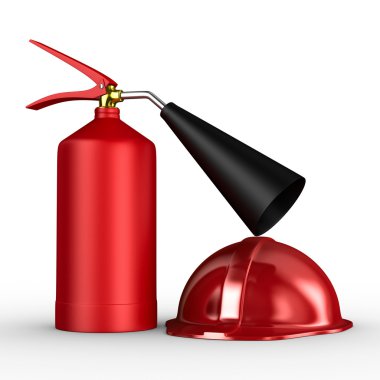 Fire extinguisher on white background. Isolated 3D image clipart