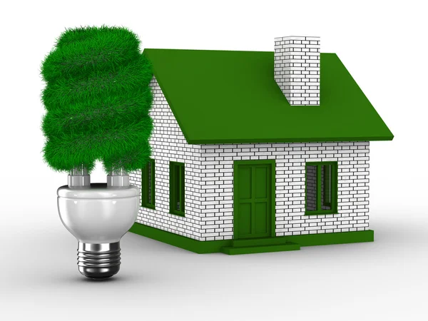 Energieeffizienz des Hauses. isoliertes 3D-Bild — Stockfoto