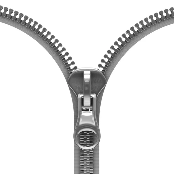 Zipper on white background. Isolated 3D image — Stock Photo, Image