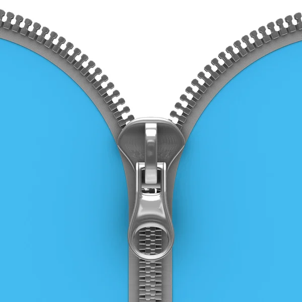 Zipper em fundo branco. Imagem 3D isolada — Fotografia de Stock