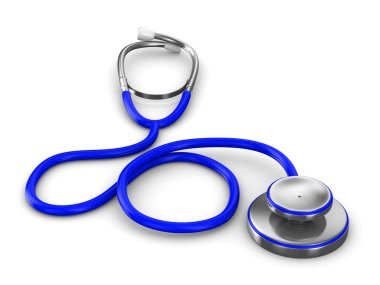 Stethoscope on a white background. Isolated 3D image clipart