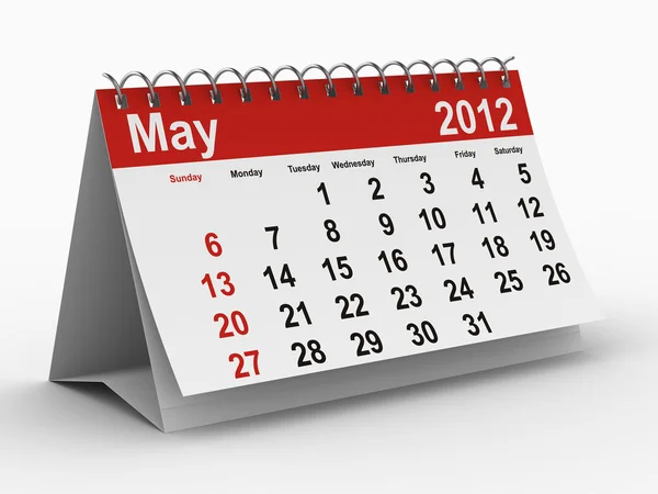 Kalendář Rok2012 May Izolovaný Obraz — Stock fotografie