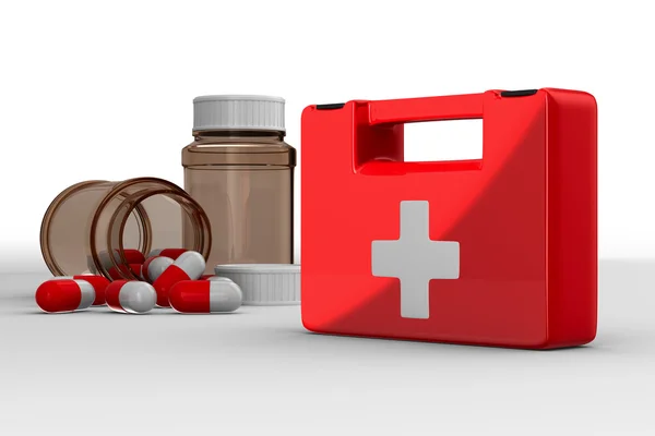 First Aid Kit White Background Isolated Image — Stock Photo, Image