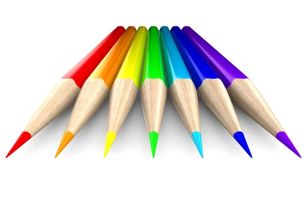 Zestaw ołówków na białym tle. na białym tle obraz 3d — Zdjęcie stockowe