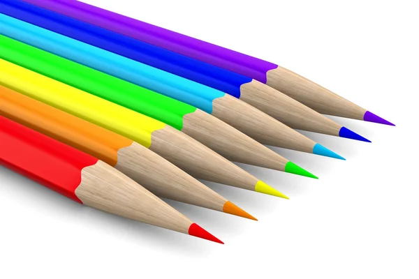Bleistifte auf weißem Hintergrund. isoliertes 3D-Bild — Stockfoto