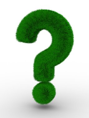 Sign question from grass. Isolated 3D image clipart