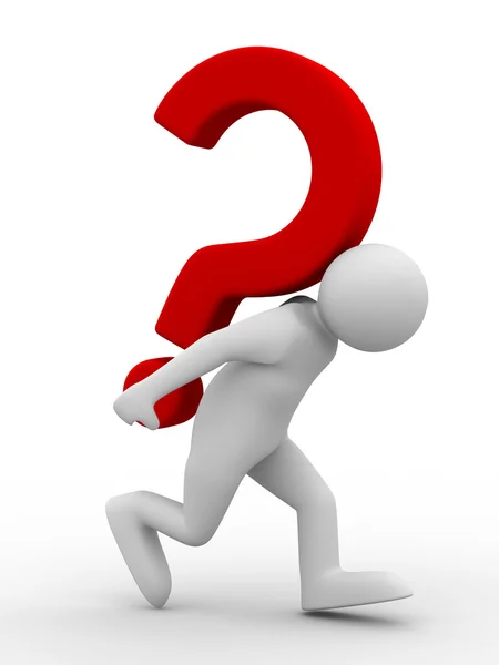 Man Question White Isolated Image — Stock Photo, Image
