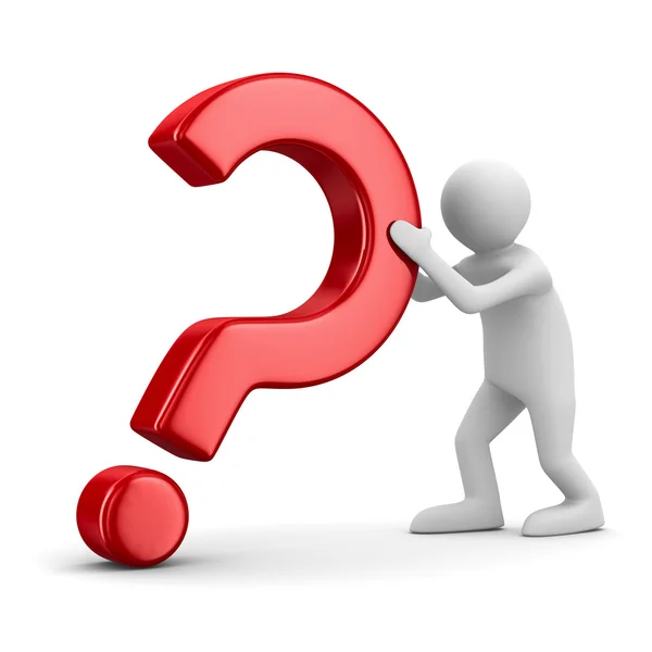 Man Question White Isolated Image — Stock Photo, Image