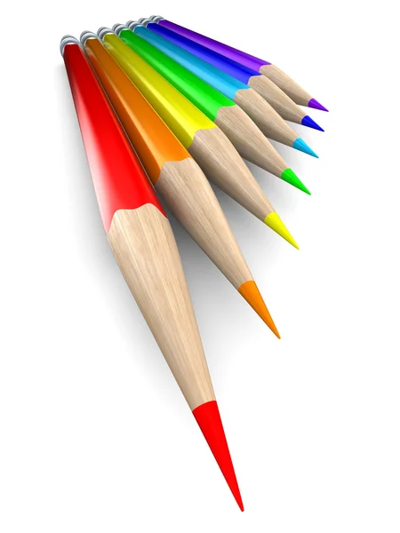Defina lápis no fundo branco. Imagem 3D isolada — Fotografia de Stock
