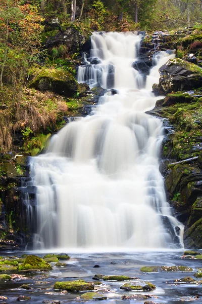 Mountain Waterfall Fast Stream Water Autumn Landscape — Stock Photo, Image