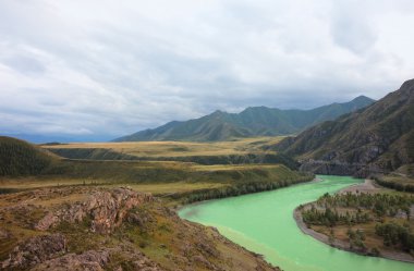 Altay Dağları. güzel yayla manzara. Rusya. Sibirya