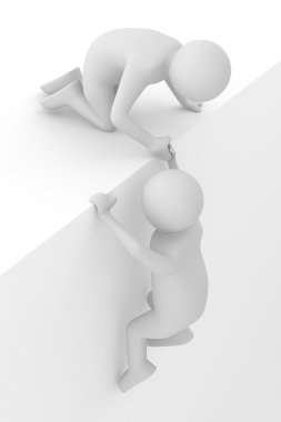 Help in a difficult situation. 3D image clipart