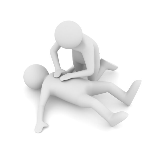 Первая помощь. Искусственное дыхание. Изолированное 3D изображение
