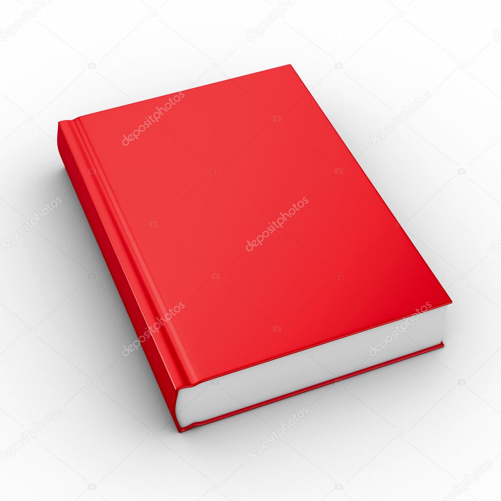 Closed book on white background. Isolated 3D image