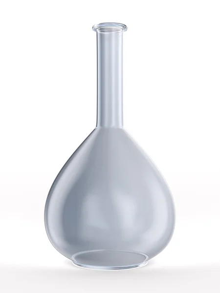 Tubo de teste de vidro no fundo branco. Imagem 3D isolada — Fotografia de Stock