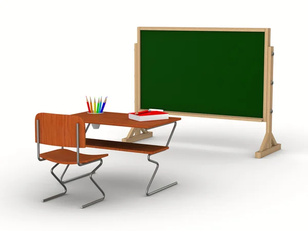 Salle de classe sur fond blanc. Image 3D isolée — Photo