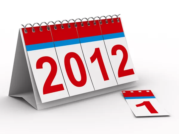 2012 year calendar on white backgroung. Isolated 3D image — Stock Photo, Image