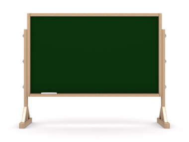 Blackboard with chalk on white background. Isolated 3D image clipart