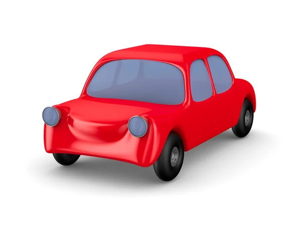 Rotes Auto auf weißem Hintergrund. isoliertes 3D-Bild — Stockfoto