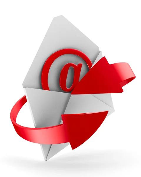 E-mail concept over witte achtergrond. Geïsoleerde 3D-afbeelding — Stockfoto