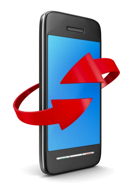 Telefon auf weißem Hintergrund. isoliertes 3D-Bild — Stockfoto