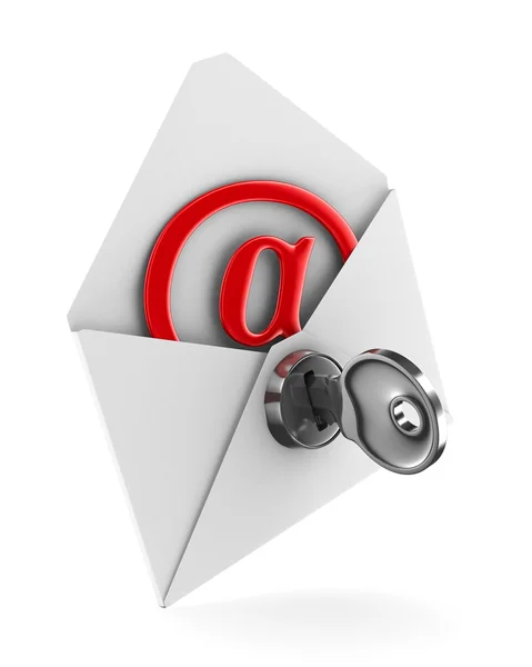Concepto de correo electrónico sobre fondo blanco. Imagen 3D aislada — Foto de Stock