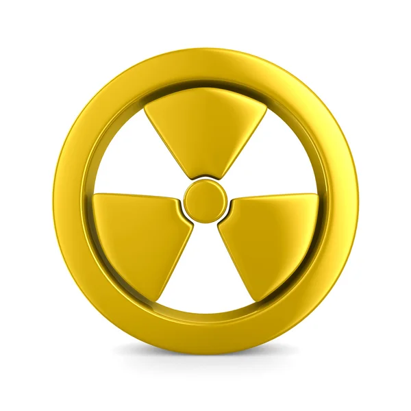 Símbolo de radiação no branco. Imagem 3D isolada — Fotografia de Stock