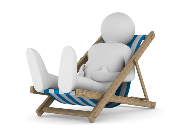 Deckchair on white background. Isolated 3D image — Stock Photo, Image