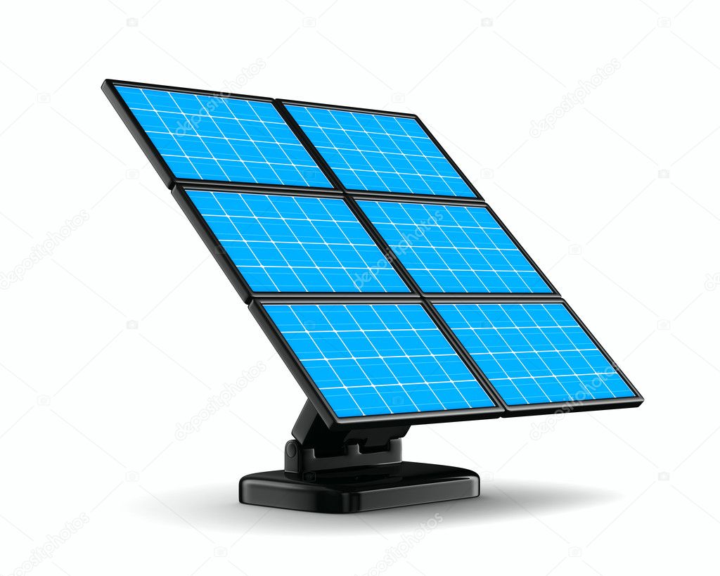 Solar battery on white background. Isolated 3d image
