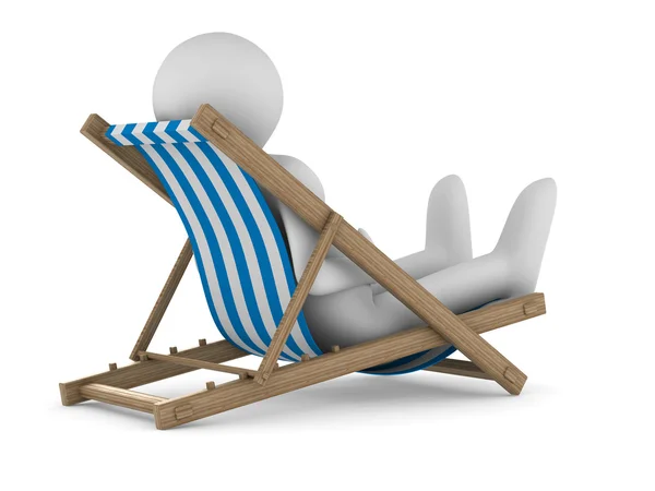 Cadeira de praia em fundo branco. Imagem 3D isolada — Fotografia de Stock