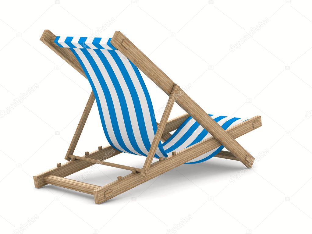 Deckchair on white background. Isolated 3D image