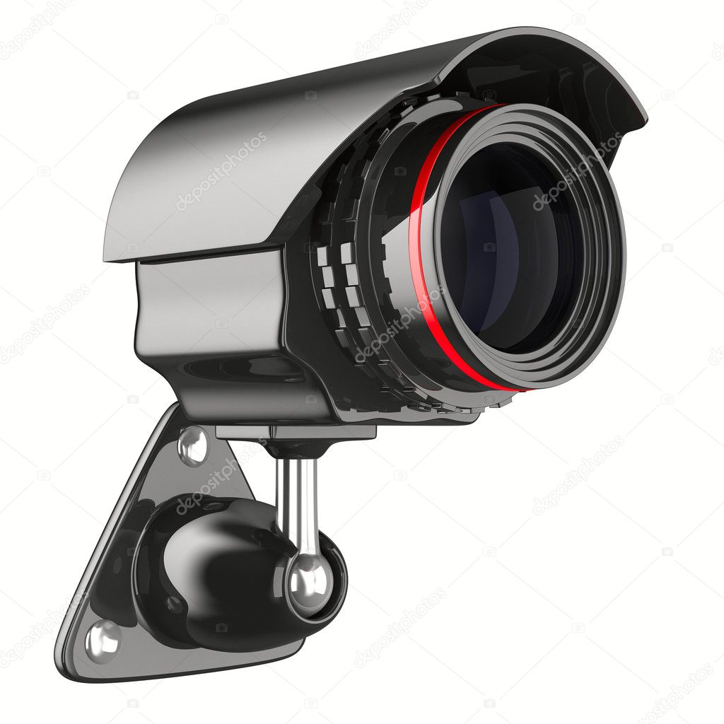 Security camera on white background. Isolated 3D image