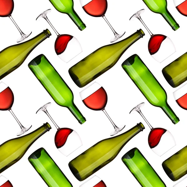 Bottles and glasses seamless pattern