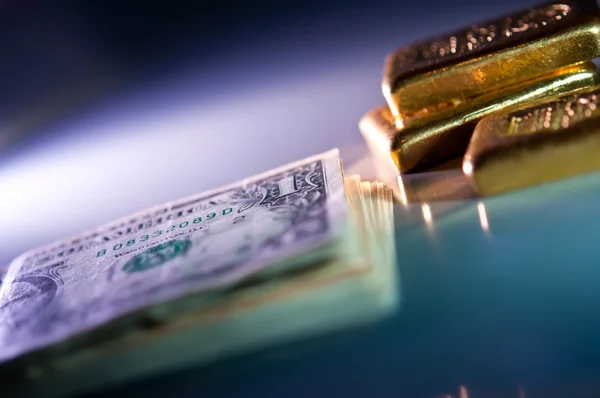 stock image Gold and money