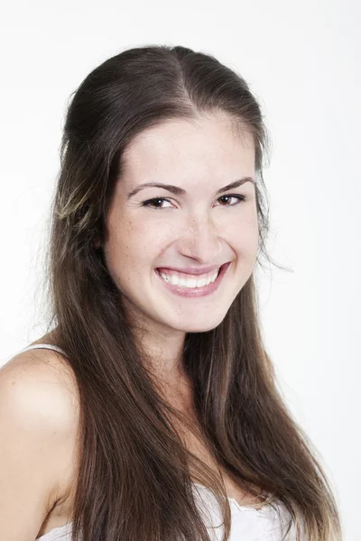 Smiling girl with freckles — Zdjęcie stockowe