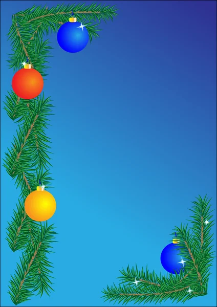 Kerstmis grens op blauwe achtergrond — Stockvector