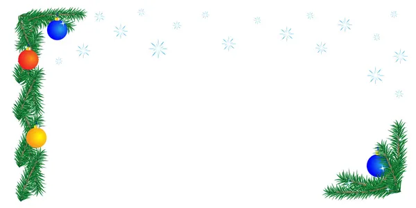 白い背景の上のクリスマスの境界線 — ストックベクタ