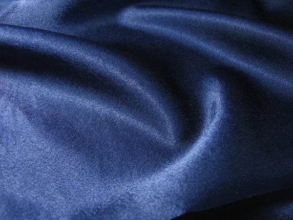 Pliegues Tela Seda Azul Oscuro Textura Fondo — Foto de Stock