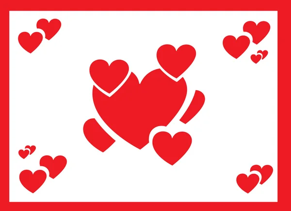 Открытка Дню Святого Валентина Красными Сердцами Белом Фоне — стоковый вектор