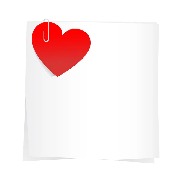 贴纸和红色的心 — 图库矢量图片