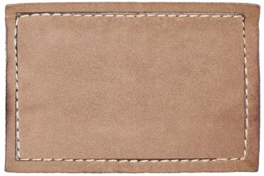 Blank leather jeans label on white clipart